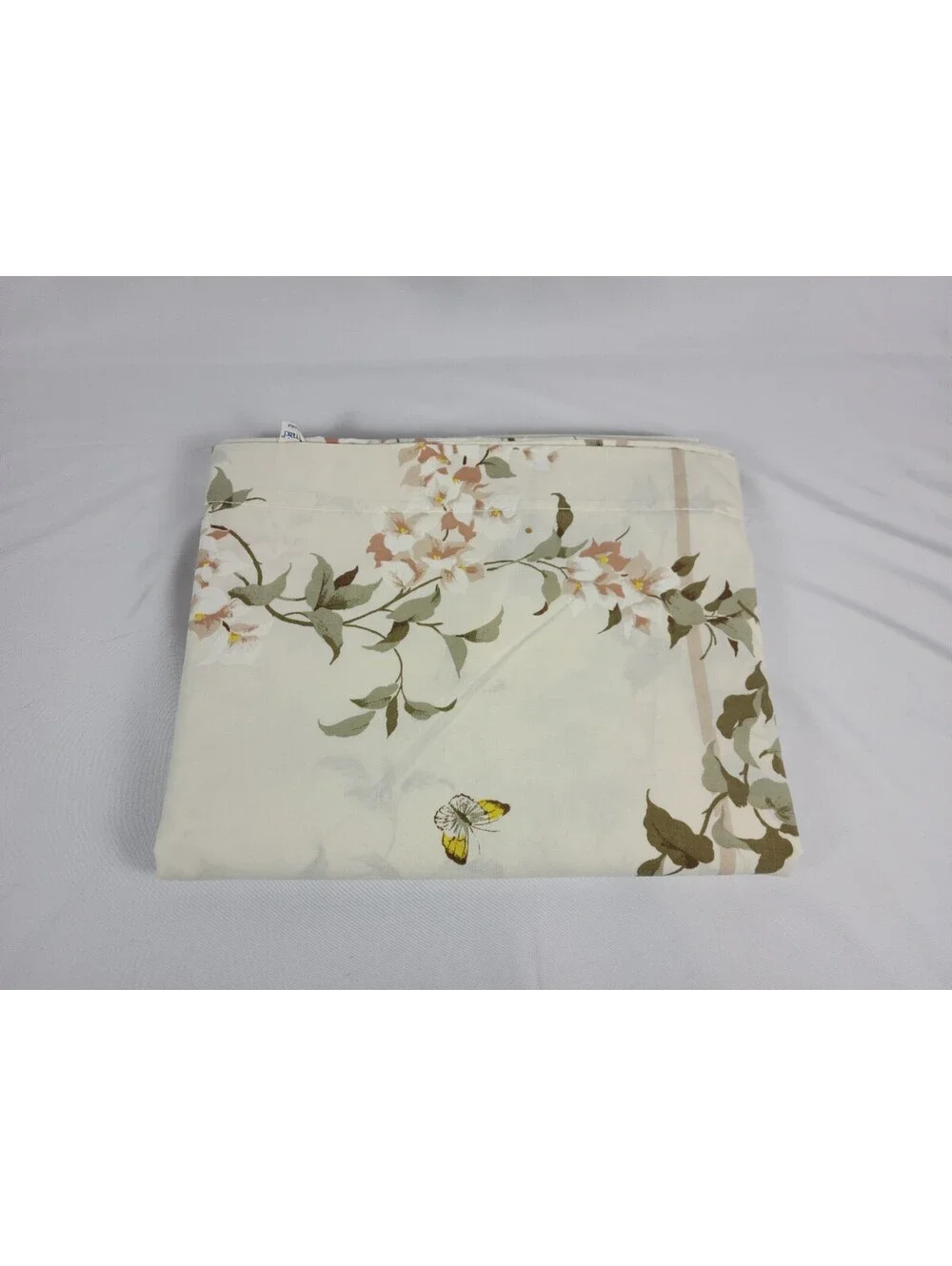 Springmaid Non Iron Percale Butterfly Floral Flat Sheet Queen